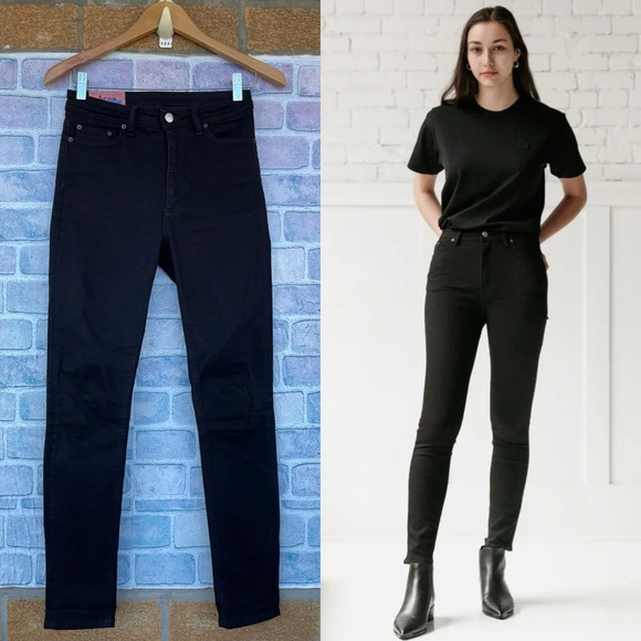 ACNE STUDIOS BLÅ KONST PEG BLACK JEANS SIZE 27 - Picture 1 of 17